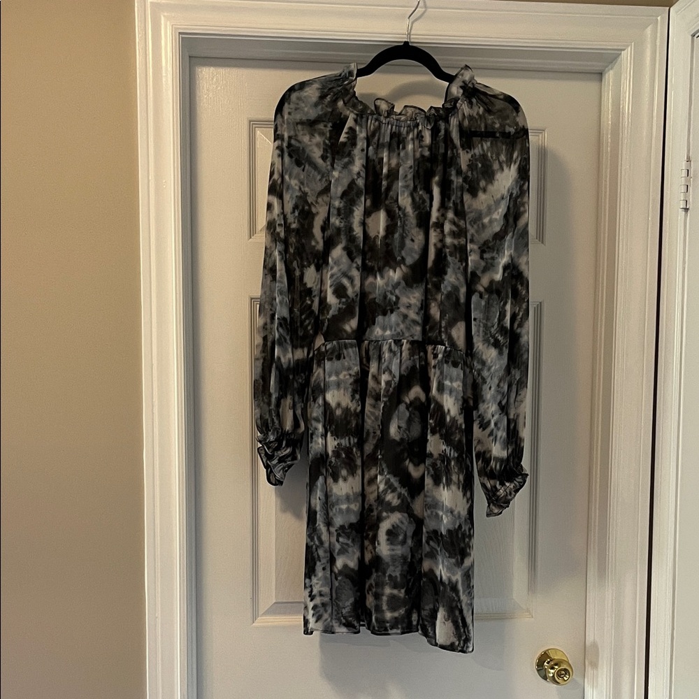 Calvin Klein Black and Gray Long Sleeve Dress Size 12
